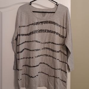 3/4 sleeve sequins shirt